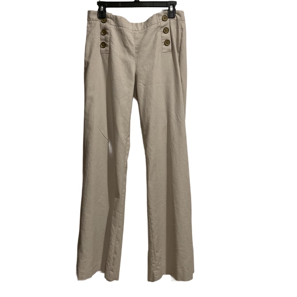 Armani Linen/Cotton Wide Leg Pants with Sailor Button Detail